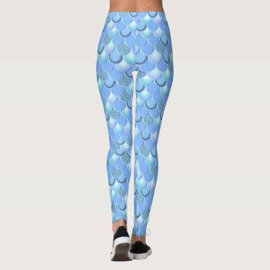 Mermaid Zee Blue Scale Leggings (Achterkant)
