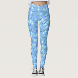 Mermaid Zee Blue Scale Leggings