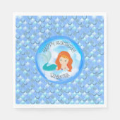 Mermaid Zee Blue Scales Napkins Servet (Voorkant)