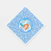 Mermaid Zee Blue Scales Napkins Servet (Hoek)