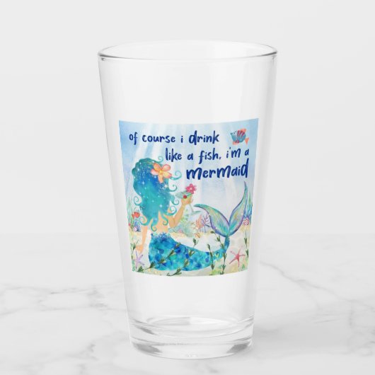 Mermaid Zee | Drink als een vistropische oceaan Glas (Voorkant)