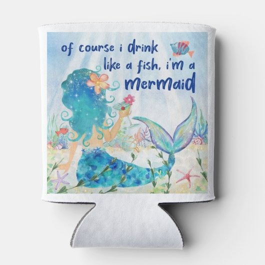 Mermaid Zee | Drink zoals viszee Blikjeskoeler (Achterkant)