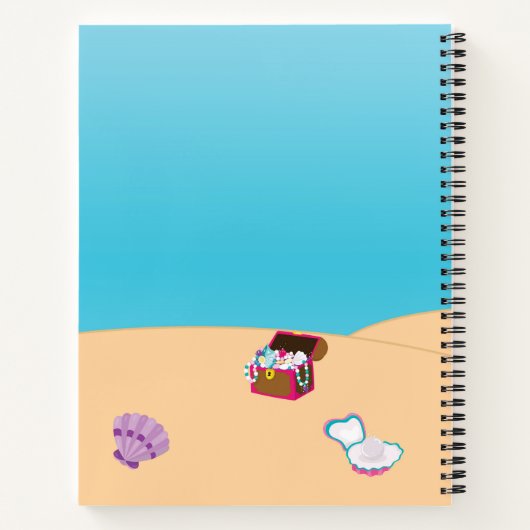 Mermaid Zee Floor Shells Ship Notebook Pink Notitieboek (Achterkant)