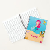 Mermaid Zee Floor Shells Ship Notebook Pink Notitieboek (Binnen)