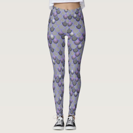 Mermaid Zee Gray Scales Leggings (Voorkant)