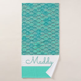 Mermaid Zee Green Scales Bad Handdoek