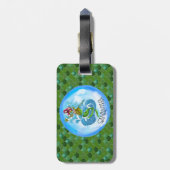 Mermaid Zee Green Scales Bagagelabel (Achterkant verticaal)