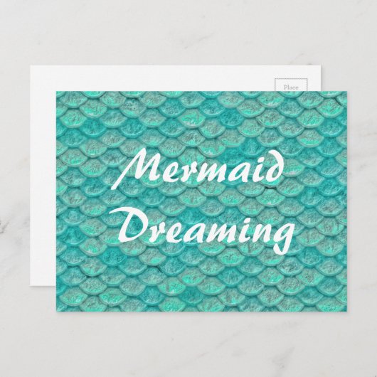 Mermaid Zee Green Scales Briefkaart (Voorkant / Achterkant)