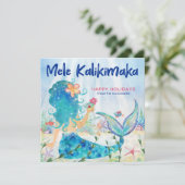 Mermaid Zee | Mele Kalikimaka Coral Reef Feestdagenkaart (Staand voorkant)