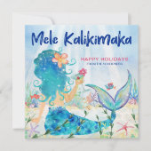 Mermaid Zee | Mele Kalikimaka Coral Reef Feestdagenkaart (Voorkant)