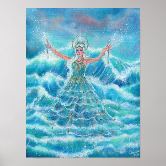 Mermaid zee nymph art van Renee Lavoie Poster (Voorkant)