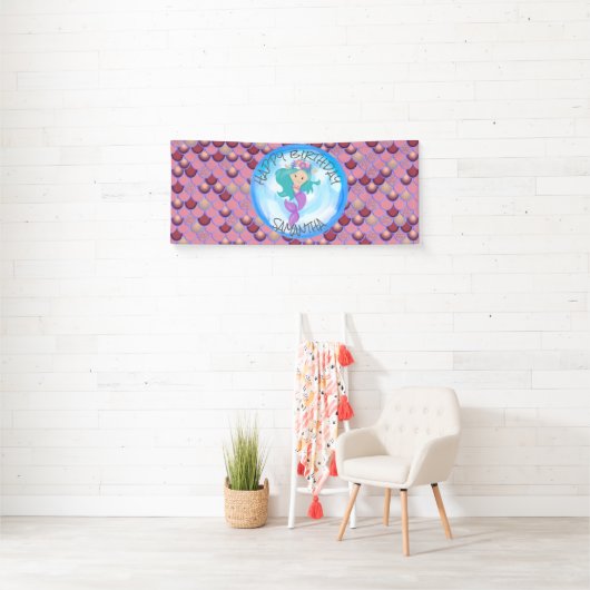 Mermaid Zee Paars Roze Banner (Insitu)