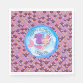 Mermaid Zee Paars Roze Schalen Servet (Voorkant)