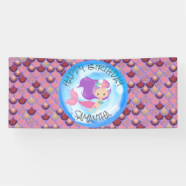 Mermaid Zee Paars Roze Schalen Spandoek