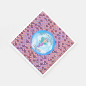 Mermaid Zee Paarse Roze Schaaltjes Napkins Servet (Hoek)