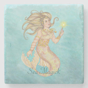 Mermaid Zee Queen Fia Fantasy Stenen Onderzetter