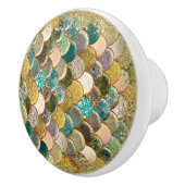 Mermaid Zee Scales Beachy Glamor Chic Keramische Knop (Rechts)