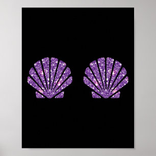 Mermaid Zee Shell Bra Costume Halloween Design Poster