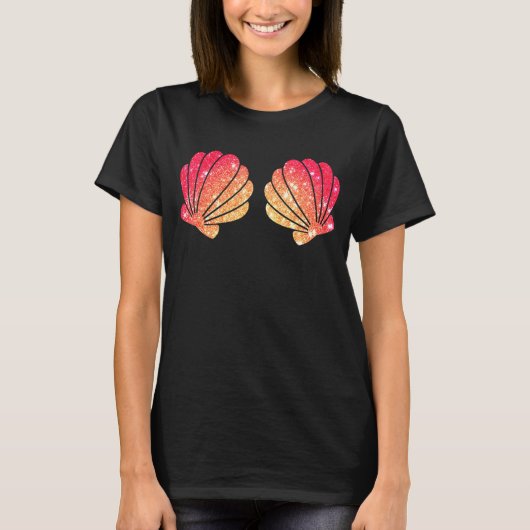 Mermaid Zee Shell Bra Costume Seashell Halloween T-shirt (Voorkant)