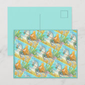 MERMAID & ZEE STALLION, WHIMSICAL FANTASY UNICORN BRIEFKAART (Voorkant / Achterkant)