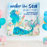 Mermaid Zee Tropical Ocean Photo Backdrop Tapestry Wandkleed<br><div class="desc">Het zee, dat "welkom op het feest" heet, heeft een waterverf-zeemeermin in de oceaan met een paar visvrienden, die geniet van de vierkant-vizieren en een tropische drink met een "onderaan het Zee"-onderschrift in blauw boezemboetseerdarm. Hoewel dit als vrijgezellenfeest achtergrond wordt getoond, zijn er twee lijnen van tekst die u kunt...</div>