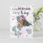 ~ Mermaid Zee Unicorn Baby Girl Shower Kaart (Staand voorkant)
