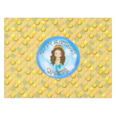 Mermaid Zee yellow Scales Tablecloth Tafelkleed (Voorkant (Horizontaal))