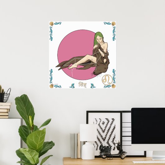 Mermaid Zodiac Print - Leo (Thuiskantoor)