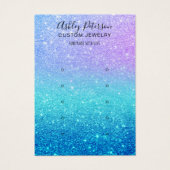 mermaïde glitter blue multi-stud oorscherm visitekaartje (Voorkant)