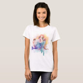 mermaïde waterverf t-shirt (Voorkant volledig)