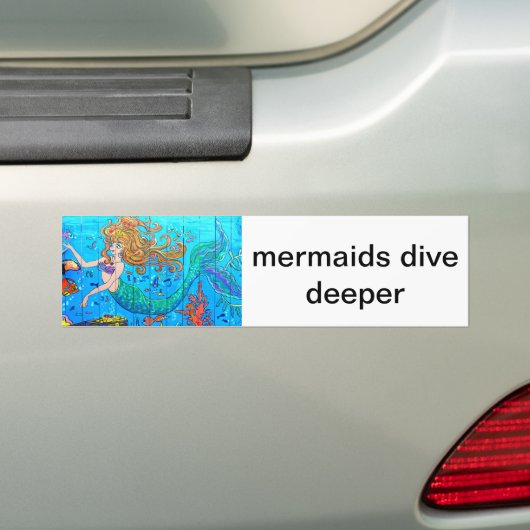 mermaïden duiken dieper in de sticker (Op auto)