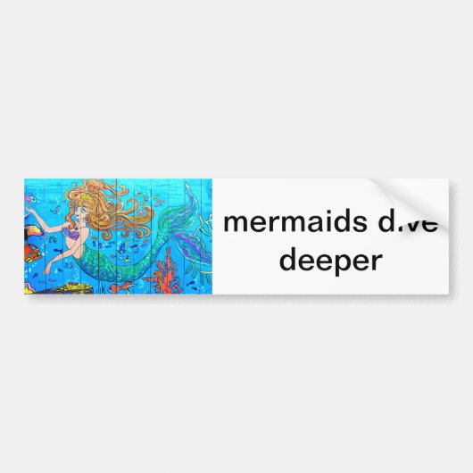 mermaïden duiken dieper in de sticker (Voorkant)