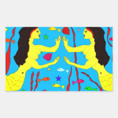 mermaïden rechthoekige sticker (Voorkant)