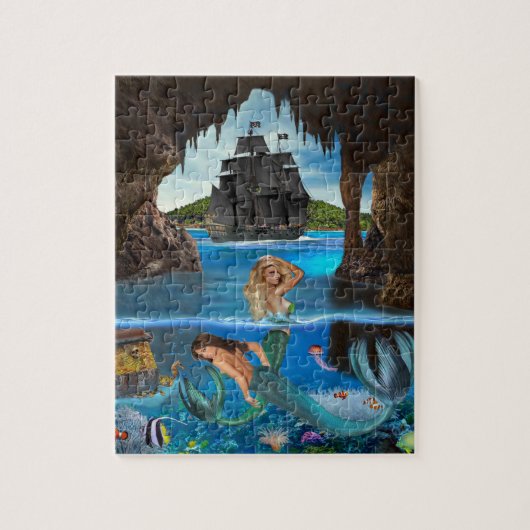 MERMAÏDEN VAN DE PIRATE CAVE LEGPUZZEL (Verticaal)