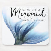 #MermaidLife Sailor Mouth Zeemeermin Soul | Blauer Muismat (Voorkant)