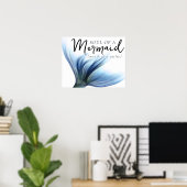 #MermaidLife Sailor Mouth Zeemeermin Soul | Blauer Poster (Thuiskantoor)