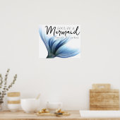 #MermaidLife Sailor Mouth Zeemeermin Soul | Blauer Poster (Keuken)