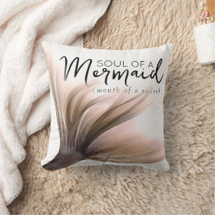 #MermaidLife Sailor Mouth Zeemeermin Soul Rosa Kussen