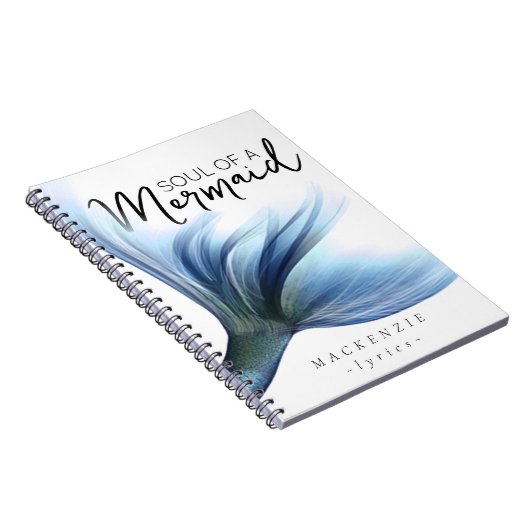 #MermaidLife Ziel van een Zeemeermin | Quote blauw Notitieboek (Rechterzijde)