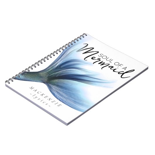 #MermaidLife Ziel van een Zeemeermin | Quote blauw Notitieboek (Linkerzijde)