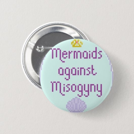 Mermaids against Misandry Ronde Button 5,7 Cm (Voorkant /achterkant)