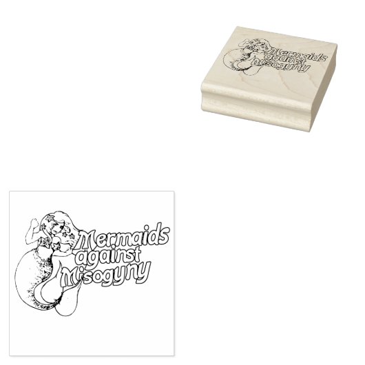 Mermaids against Misogyny Feminist Mermaid artwork Rubberstempel (Gestempeld)