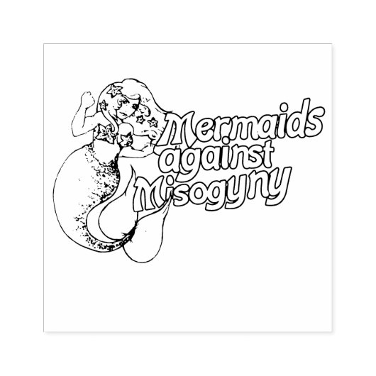 Mermaids against Misogyny Feminist Mermaid artwork Rubberstempel (Afrduk)