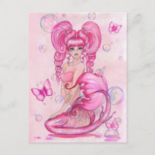 "Mermaids and Butterflies: Roze" briefkaart