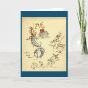 Mermaids and Cherubs  nieuwjaarskaart Kaart