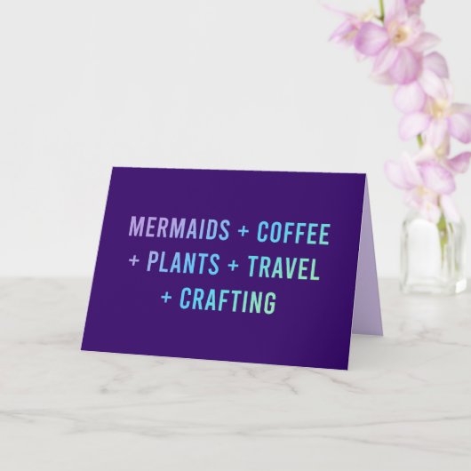"Mermaids and Coffee and Planten" Kaart (Orchidee)