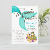 Mermaids and Pirates Birthday Kaart (Staand voorkant)