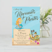 Mermaids and Pirates Birthday Kaart (Staand voorkant)