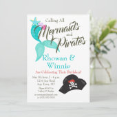 Mermaids and Pirates Birthday Kaart (Staand voorkant)