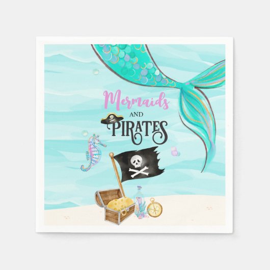 Mermaids and Pirates Birthday Servet (Voorkant)